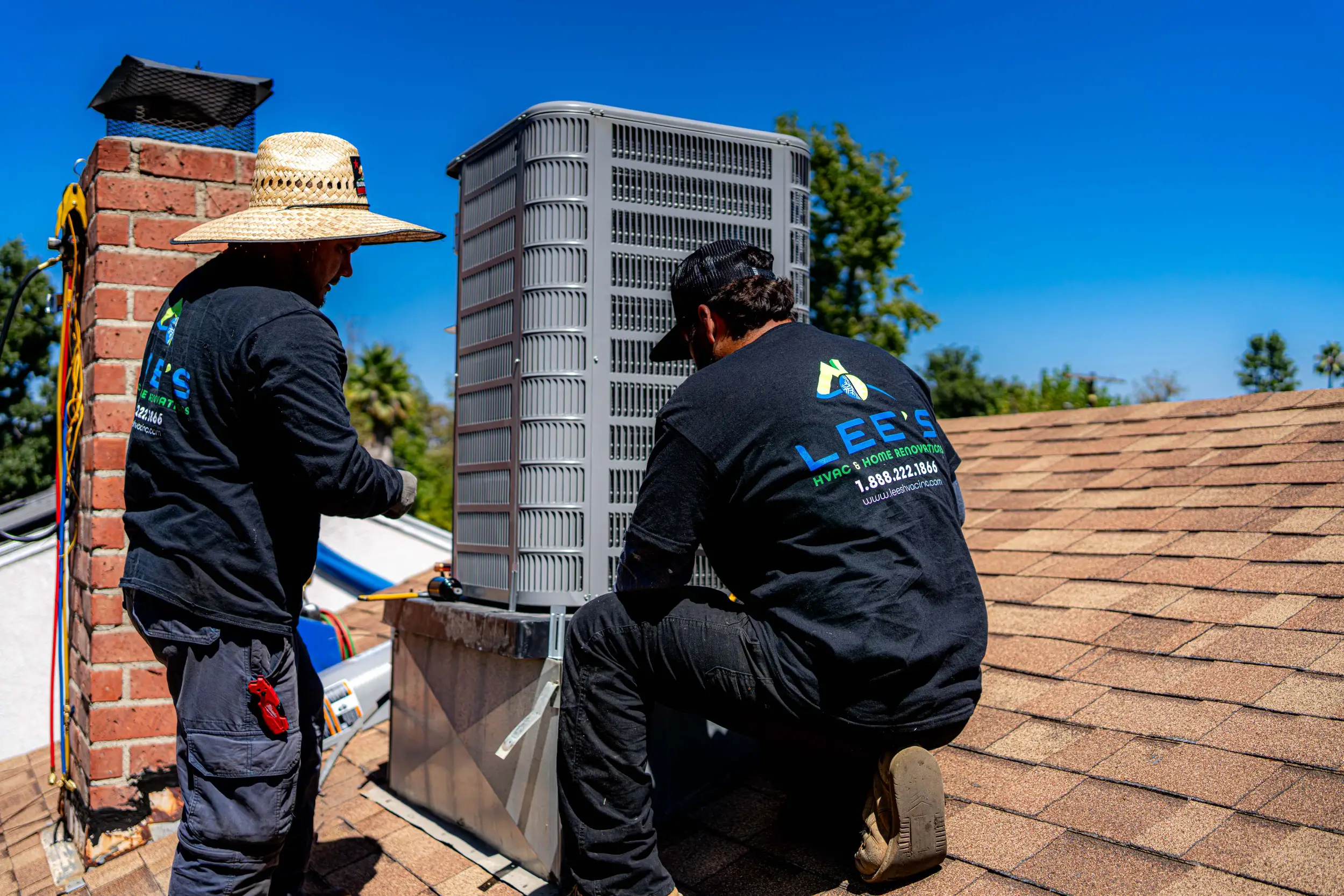 Lee's HVAC installation in progress